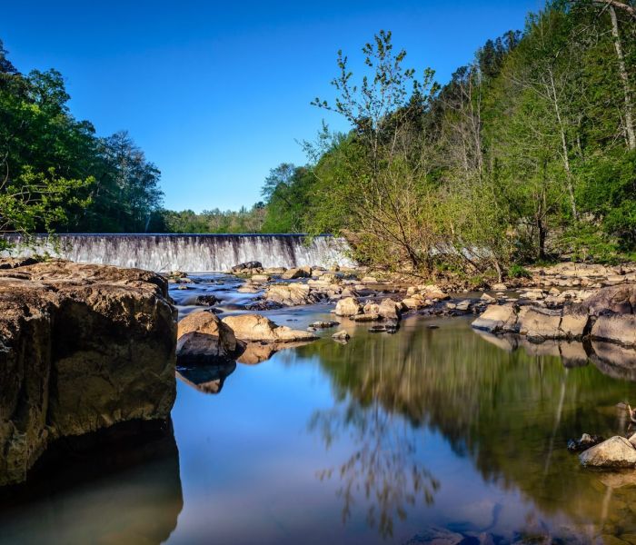 Stream and small waterfall in the North Carolina foothills